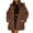 Brown, variant on Diamond Quilted Hooded Jacket for Women, Lightweight Zip Up, Casual Winter Warm Padded Outerwear, 1 Piece, S-XXL, Plus Size Friendly
