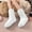White, variant on SwiftWear Fuzzy Fluffy Bootie Slipper Sock with Gripper Warm Cozy House Socks for Women - Winter Soft Comfy Fleece Sleep Socks, Khaki