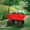 thumbnail image 3 of Electric Four-Wheel Cart, Practical Garden Dolly with Quick-Release Dumping & Pneumatic Tires, Hassle-Free Assembly, Lawn Trolley for Home Yard (Red), 3 of 9