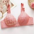 thumbnail image 4 of Ahuyic Summer Womens Bras,Plus Size Bras for Women,Women's Non-steel Lace Stitching Comfortable And Breathable Gathered Adjustable Bra Underwear, 4 of 4
