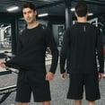 thumbnail image 4 of Taigaofy Men's 2 Pack Athletic Shirts Mesh Rash Guard Quick Dry Lightweight Long Sleeve Black L, 4 of 7