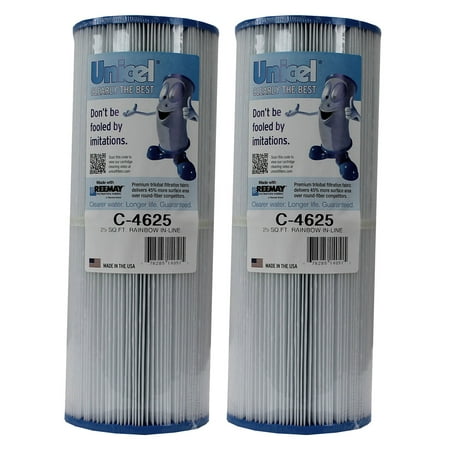 - 2) Unicel C-4625 Rainbow Pentair In-Line Replacement Spa Filter Cartridges C4625