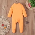 thumbnail image 4 of Weebloom Pumpkin Baby Boys Girls Onesie Footie Zip Up Infant Long Sleeve Cartoon Halloween Jumpsuits Pajamas Outfits Sleepers Romper,Size 3-6 Months, 4 of 6