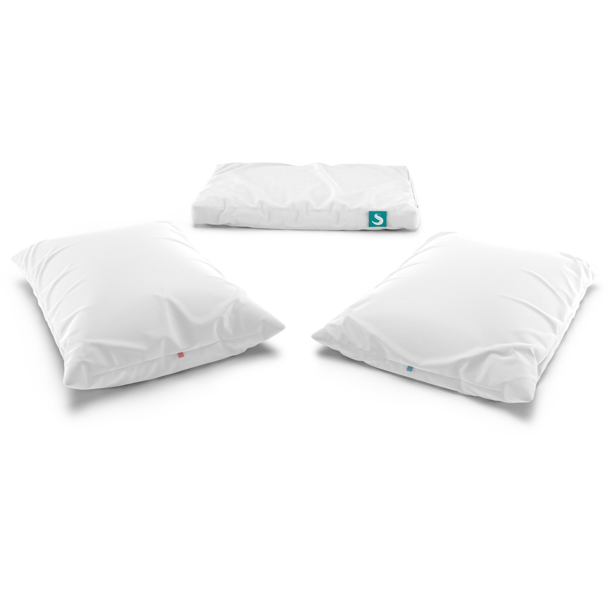 Sleepgram Bed Support Sleeping Pillow w/ Cover, Queen Size, White (2 Pack)