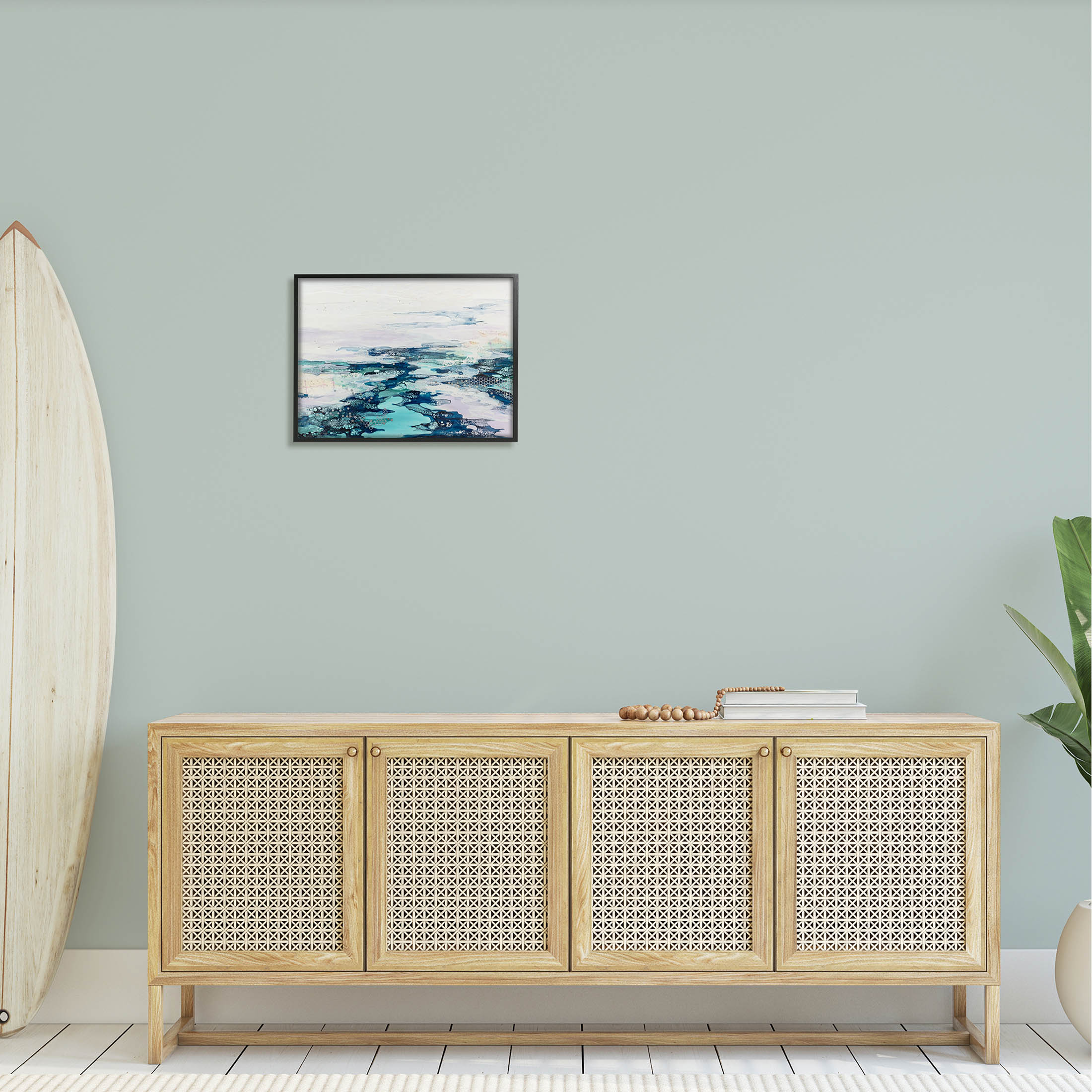 Abstract Water Ocean Composition Abstract Graphic Art Black Framed Art Print Wall Art
