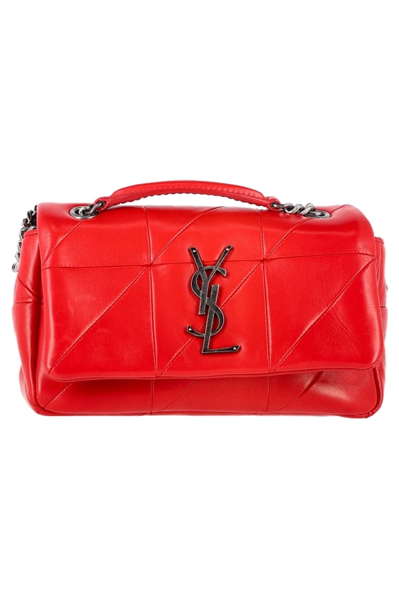 Pre-Owned Saint Laurent Small Jamie Flap Shoulder Bag in Red Leather