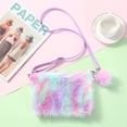 thumbnail image 5 of Jiibva Soft Plush Shoulder Bag Colorful Rainbow Handbags Crossbody Bags Envelope Package with Adjustable Shoulder Straps, 5 of 7