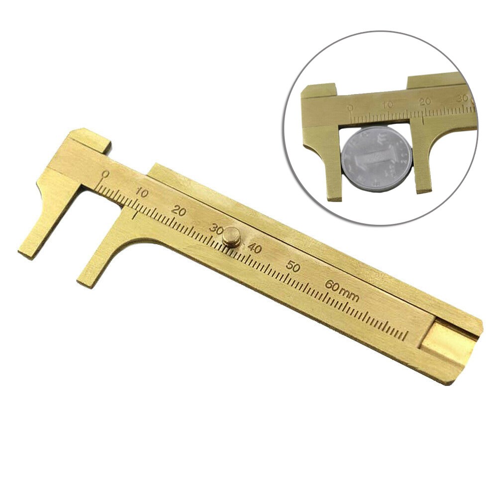 QXKE 80mm Single Scale Sliding Gauge Vernier Caliper Mini Brass Pocket