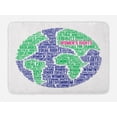 thumbnail image 1 of Feminist Bath Mat, Gender Equality and Womens Right All over the World Theme Globe Shape, Plush Bathroom Decor Mat with Non Slip Backing, 29.5" X 17.5", Indigo Fern Green Pink, by Ambesonne, 1 of 2