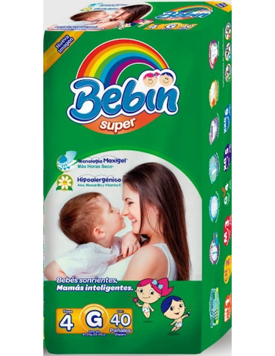 Pack de 4 Pañal grande Bebin Super de 40pzas Bebin Super Grande ...