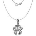 thumbnail image 3 of Small 3/4 inch Sterling Silver Crab Necklace for Women Diamond-Cut Oxidized finish 20 inch BX_15, 3 of 4