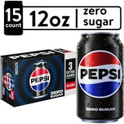 Pepsi Cola Zero Sugar Soda Pop, 12 fl oz, 15 Pack Cans