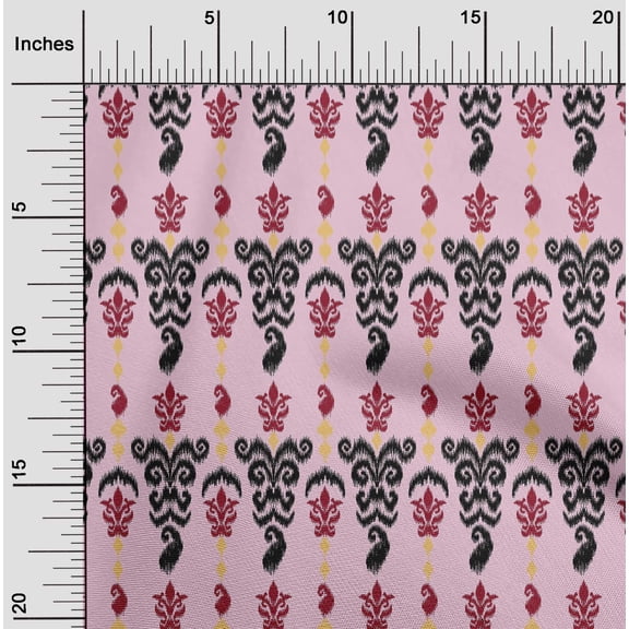 oneOone Cotton Silk Fabric Stripe & Paisley Ikat Print Fabric By The Yard 42 Inch Wide