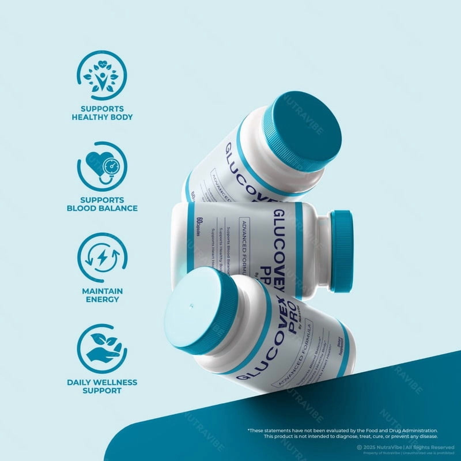 (2 Pack) Glucovex Pro Capsules - Official GlucovexPro Pills to Maintain Overall Health, All Natural Blood Formula For Healthy and Stable Levels, Glucovex Pro Review (120 Capsules)