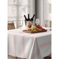 thumbnail image 6 of Pink Striped Table Cloth, Rustic Pink Stripe Modern Art Beige Waterproof Tablecloth for Rectangle Tables, Reusable Washable Fabric Table Cover for Restaurant Kitchen Dining Tables 60"x102", 6 of 6