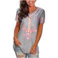 thumbnail image 1 of Blusa de manga corta con cuello en V informal para mujer a la moda, camisetas de verano Fridja zx3193, 1 of 1