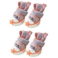 thumbnail image 1 of Waterproof 4pcs/set Wear-resisting Autumn Winter Outdoor Anti-slip Casual Style Pet Denim Shoes Pet Booties Puppy Sneaker Dog Shoes PURPLE 3, 1 of 8