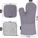 thumbnail image 2 of SZTXJ 6 Pack Oven Mitts and Potholders, 500F Heat Resistant Oven Mitt with Soft Cotton Lining and Non-Slip Silicone Surface Safe for Baking, Cooking, 2 of 5