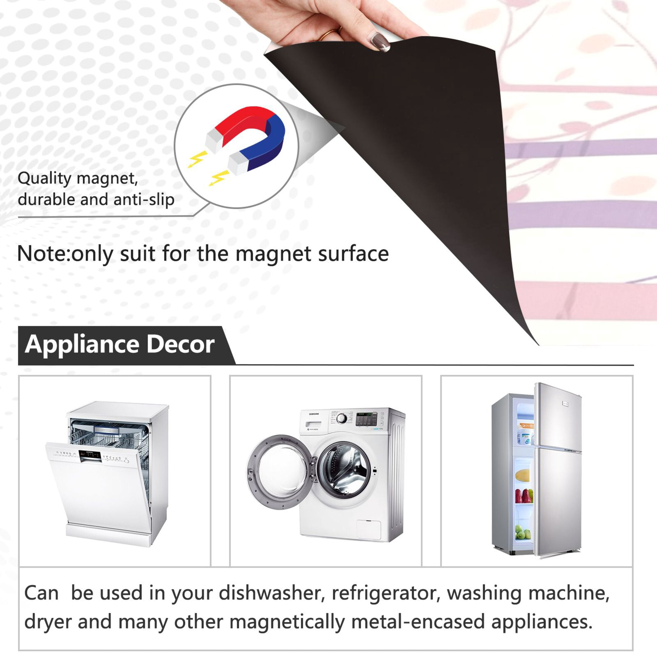 Dishwasher Magnetic Sticker 23x26 Inch Refrigerator Magnetic Sticker Washing Machine Magnetic Sticker Kitchen Panel Magnetic Sticker Home Decor Purple Beautiful Deer