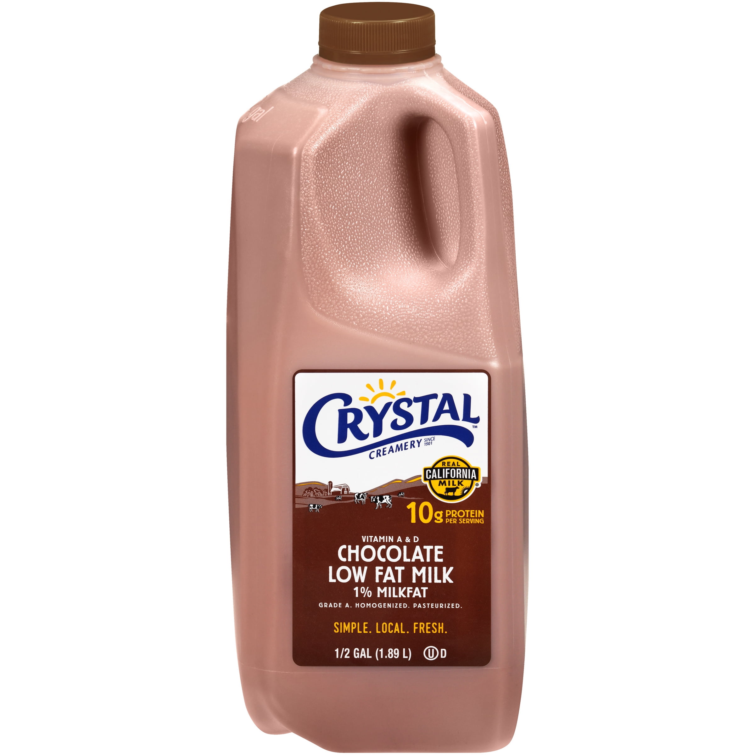 Crystal 1% Milkfat Low-Fat Chocolate Milk, Half Gallon
