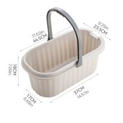 Koiauber Mop Bucket Rectangular Design Thickened PP Material Easy to Move Handle Storage Bucket