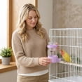 thumbnail image 5 of Bird Waterer Feeder, Automatic Hanging Water Dispenser for Bird Cage, Thickened No-Drip Water Bottle for Parakeets Budgies Cockatiels, Pet Supplies, Pink, 5 of 5