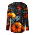 thumbnail image 5 of Halloween Shirts for Women Long Sleeve Round Neck Pumpkin Graphic Print Funny Tee Tshirts Loose Fit Plus Size (3XL, Yellow 03), 5 of 5