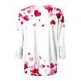 thumbnail image 5 of Cute Gradient Heart Tshirts for Womens Valentines Crewneck 3/4 Sleeve Tops Trendy Holiday Basic Tee, 5 of 5