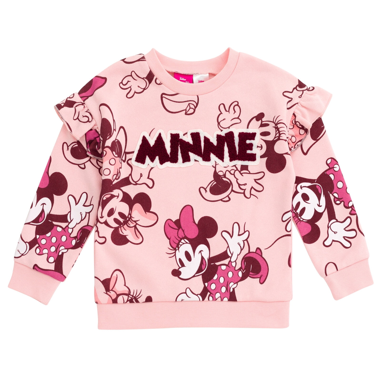 Disney Minnie Mouse Fleece Drop Shoulder Sweatshirt and Jogger Pants Outfit Set Newborn to Little Kid