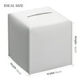 thumbnail image 3 of KEEPJOY Square Tissue Box Cover, White Pu Leather Tissue Box Holder with Bottom Belt Tissue Box Organizer for Home Office, 3 of 7