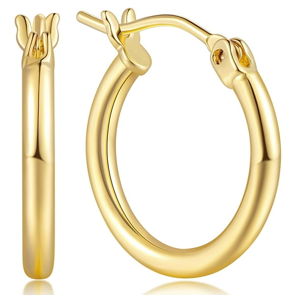 Pendientes de aro Fanglcy de oro de 14 quilates para mujer, 15/20/25/35/45/55 mm
