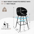 thumbnail image 2 of Bar Stools Set of 2 Bar 30" Swivel Bar Height Bar Stools with High Back Velvet Barstools Kitchen Modern Upholstered Barstools High Bar Chair for Kitchen Island Black, 2 of 9
