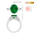 thumbnail image 5 of ANGARA Lab Grown 4.51 Ct Emerald Engagement Ring with Diamonds for Women in 925 Sterling Silver (Size-12x10mm) | May Birthstone, Anniversary, Jewelry Gift for Women | Lab-Grown Emerald Ring, 5 of 8