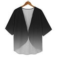 thumbnail image 6 of BODOAO Kimono Cardigans for Women Women's Chiffon Short Sleeve Open Front Cardigan Lightweight & Breathable Summer Cover Up for Casual & Wear Black S, 6 of 7