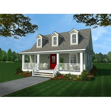 House Plan Gallery - HPG-1017 - 1,017 sq ft - 2 Bedroom - 1 Bath Small House Plans - Single Story Printed Blueprints - Simple to Build (5 Printed Sets)
