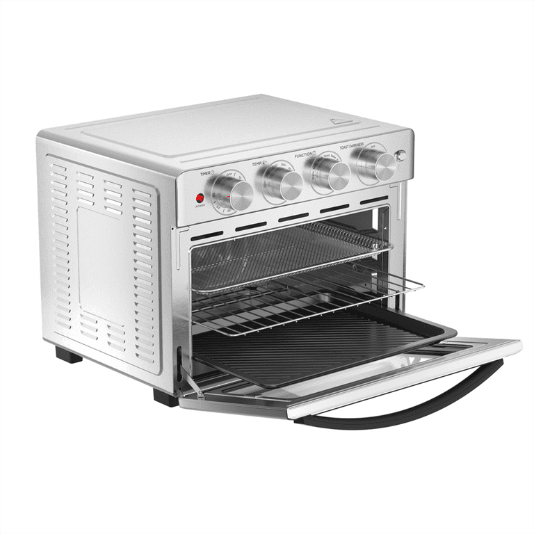 Air Fryer Fry Oil-Free, Stainless Stee l6 Slice 26QT/26L Extra Large Toaster  Convection Countertop Oven Combo Silver Color for Roast, Bake, Broil,  Reheat