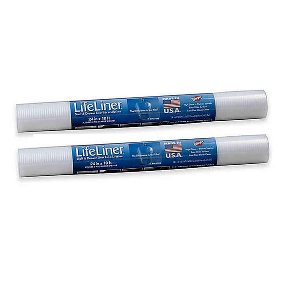 2-pack Warp Bros. Ribbed Shelf Liner Non-Adhesive Clear - BPA-Free, Non-Slip - 2 Pack, 24" x 10' — Home & Garage Storage, Stackable Design