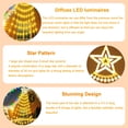 thumbnail image 3 of Hwawhin Outdoor Christmas Decorations Star String Lights, 8 Modes & 350 LED 11.5ft Waterfall Tree Lights with Star Topper for Christmas Indoor Outdoor Holiday New Year Lighting Decorations, Plug-in, 3 of 6