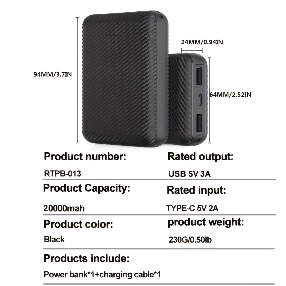 20000mAh Power Bank Heated Vest 5V 3A Output Power Bank Heated Jacket Battery Charger External Battery winter Heating Scarf Socks Power Bank, Portable Energy Solution, Outdoor Heating Gear