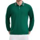 thumbnail image 1 of Camisa polo de golf de negocios de manga larga de ajuste regular para hombres, color sólido, verde, 1 of 6