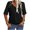 Black, variant on Solid Color Women V-Neck Half Sleeve Casual Loose Shirt Tops