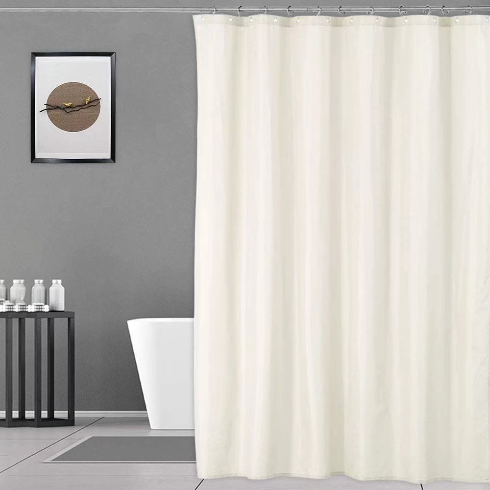 Haperlare Extra Long Shower Curtain or Liner 78 inch Long Waterproof Hotel Luxury Farmhouse Fabric Shower Curtain for Showers and Bathtubs, Ivory, 1 Set