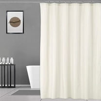 Haperlare 72"Wx72"L Ivory Shower Curtain or Liner Farmhouse Hotel Style Waterproof Solid Fabric Shower Curtain with Rustproof Grommets, 1 Set