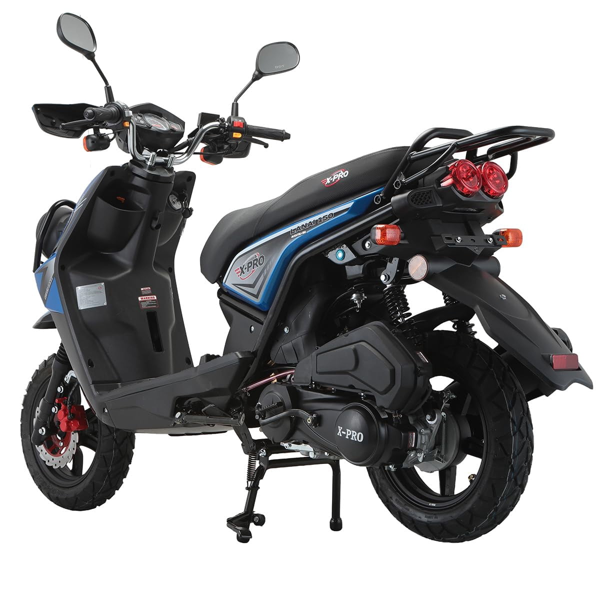 X‑Pro Lanai 150cc Gas Moped with 12" Alloy Wheels, Electric & Kick Start, Front Disc Brake, Automatic Transmission – Underseat Storage, Dual Headlights