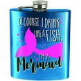 thumbnail image 2 of Spoontiques 15858 Mermaid Stainless Hip Flask, Blue, 2 of 3