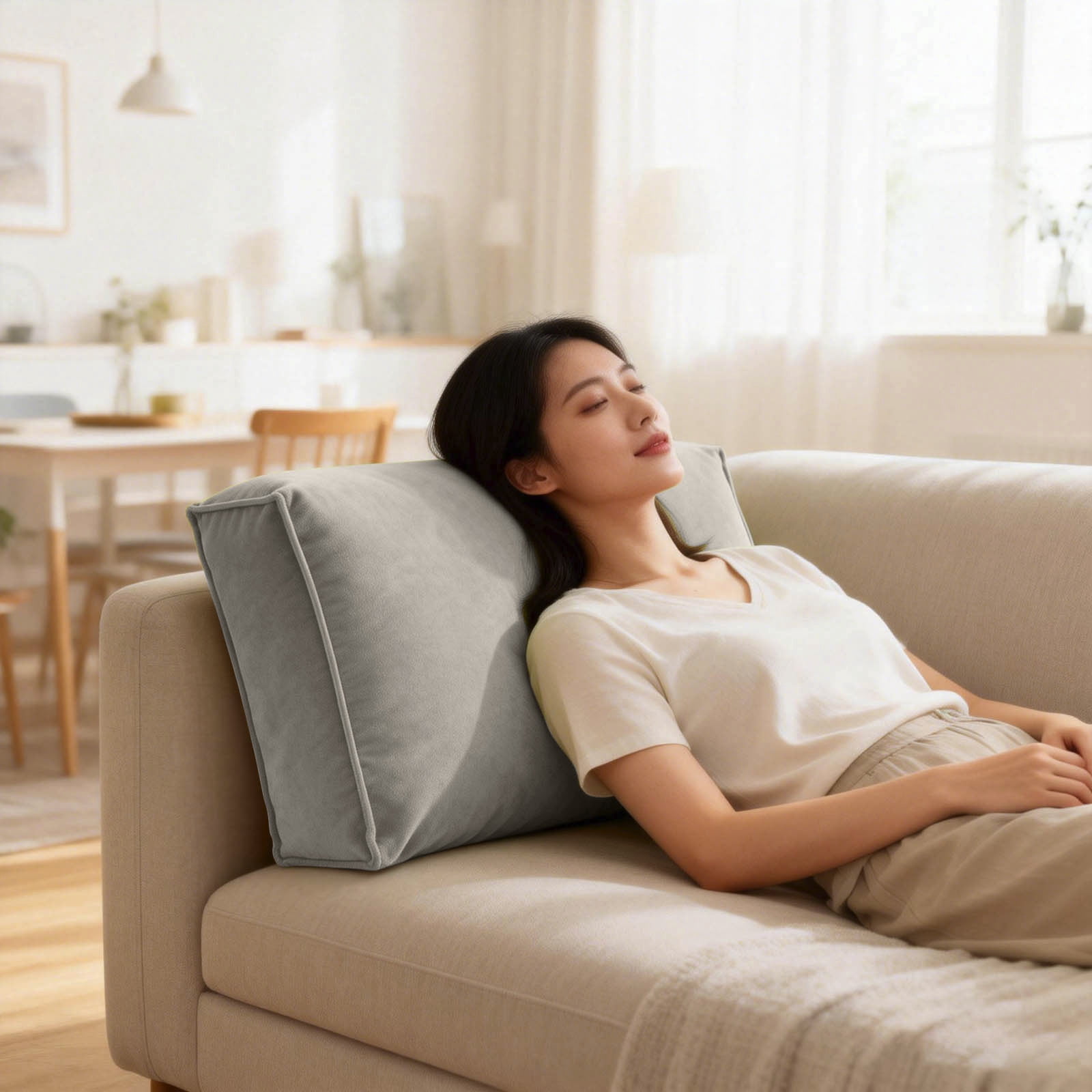 Couch Back Cushions Replacement Pillow Supportive Sofa Waist Cushion Headboard Back Rest Pillow Comfortable Reading Pillow Lumbar Support Pillow(C,23.62 Inch)