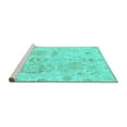 thumbnail image 2 of Ahgly Company Machine Washable Indoor Rectangle Abstract Turquoise Blue Modern Area Rugs, 7' x 9', 2 of 4