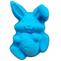 NSESSHome Bunny Holding Egg Cake Pan, BPA Free and Non-Stick Rabbit Silicone Bakeware Mold for Baking Easter Day Party Cake Dessert, Children's Day Rabbit Cake Baking Pan