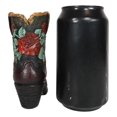 thumbnail image 5 of Western Cowboy Cowgirl Floral Red Roses Tooled Leather Boot Pen Holder Figurine, 5 of 8