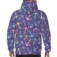 thumbnail image 5 of Hoodies for Men - Colorful anchor purple cute Long Sleeve Comfrt Men'S Fashion Hoodies & Sweatshirts, Sweatshirts for Men Hoodies Pullover Clothing Clothes with Pouch, 5 of 7